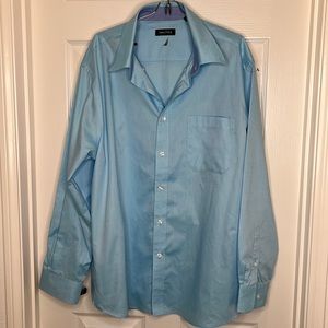 Nautica Mens Light Blue Super shirt Dress Shirt NWOT XL 17 1/2 34/35 Classic